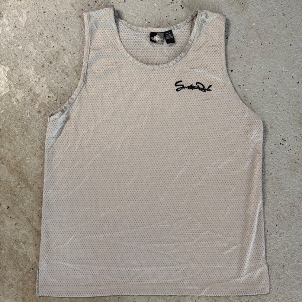 Vintage Y2K Southpole XL Grey Mesh Tank Top Sleeveless‎ Jersey Embroidered 90s